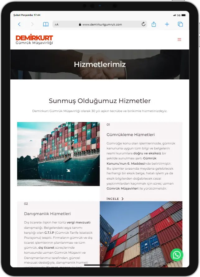 Demirkurt-Gumruk-Web-Tasarim-Gorselleri-Hizmetler-Sayfası