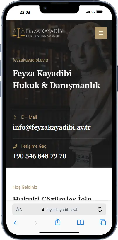 Feyza Kayadibi Hukuk Danışmanlık Web Site Tasarım Projesi - Aca Dijital Danışmanlık (2)