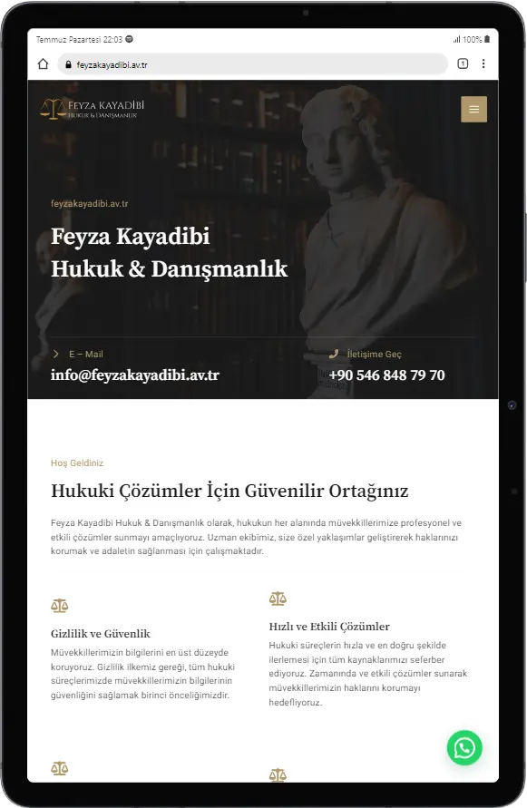 Feyza Kayadibi Hukuk Danışmanlık Web Site Tasarım Projesi - Aca Dijital Danışmanlık (3)