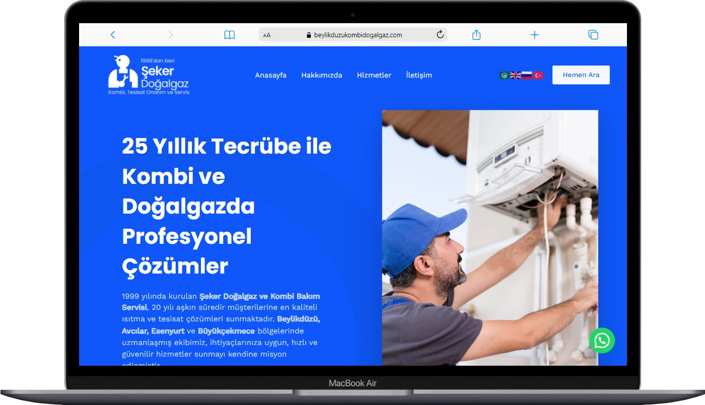 Doğalgaz Servisi Kurumsal Web Tasarım projesi